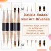 5Pcs Nail Art Brushes Set Double-Ended Professional Gel Polish Nail Art Design Painting Tools for Nail Salon Home DIY
