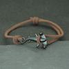 Ocean Breeze Single-Layer Adjustable Flat-Head Shark Bracelet for Women and Men, Vacation Style