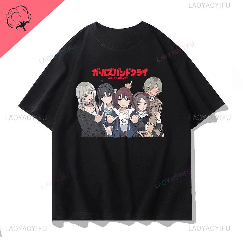 

Girls Band Cry Anime Shirt Nina Iseri Funny Unisex/Women Harajuku T-shirt Unisex Vintage Cotton O-neck Tops Graphic T Shirts 4XL
