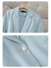Damen Blauer Ärmel Anzugjacke - Frühling & Sommer Koreanischer Stil, Petite Lässig Formell