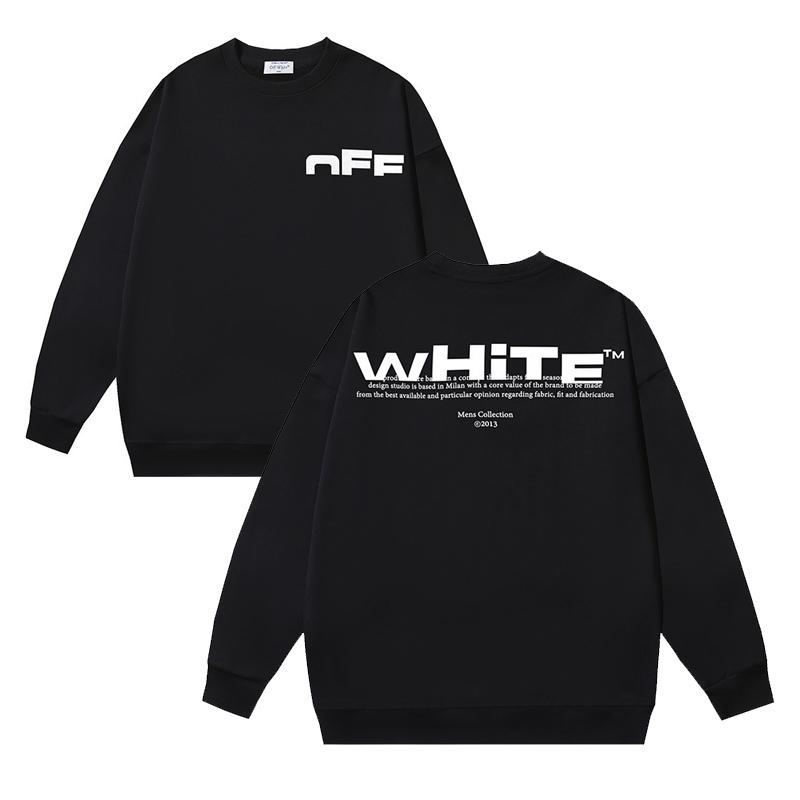 Off-White 2026 Herbst und Winter Neu Unvollständiger Buchstabenaufdruck Muster Herren und Damen Rundhals Hoodie