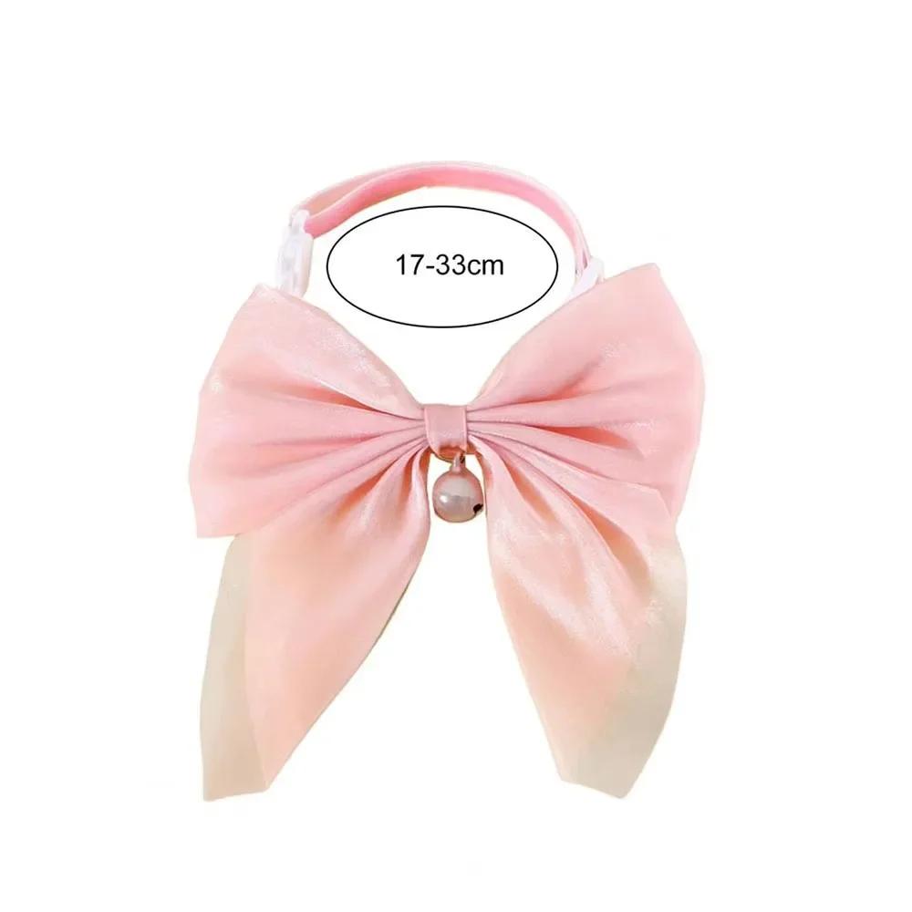 

Ribbon Cat Bowtie Collar Adjustable Cat Necklace Pet Birthday Party Accessories for Kittens Puppies Small Dogs Breakaway Collar S (neck 17-33cm)