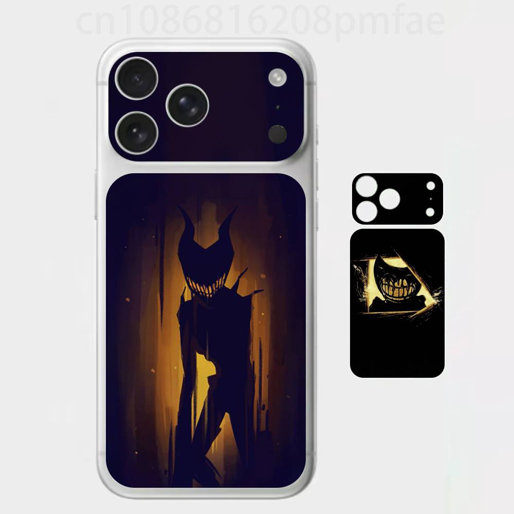 

Машина B-Bendy and the Ink 3D Полное покрытие-наклейка на корпус для iPhone 17/Pro/Pro Max Цветная Задняя защитная наклейка iPhone17pro