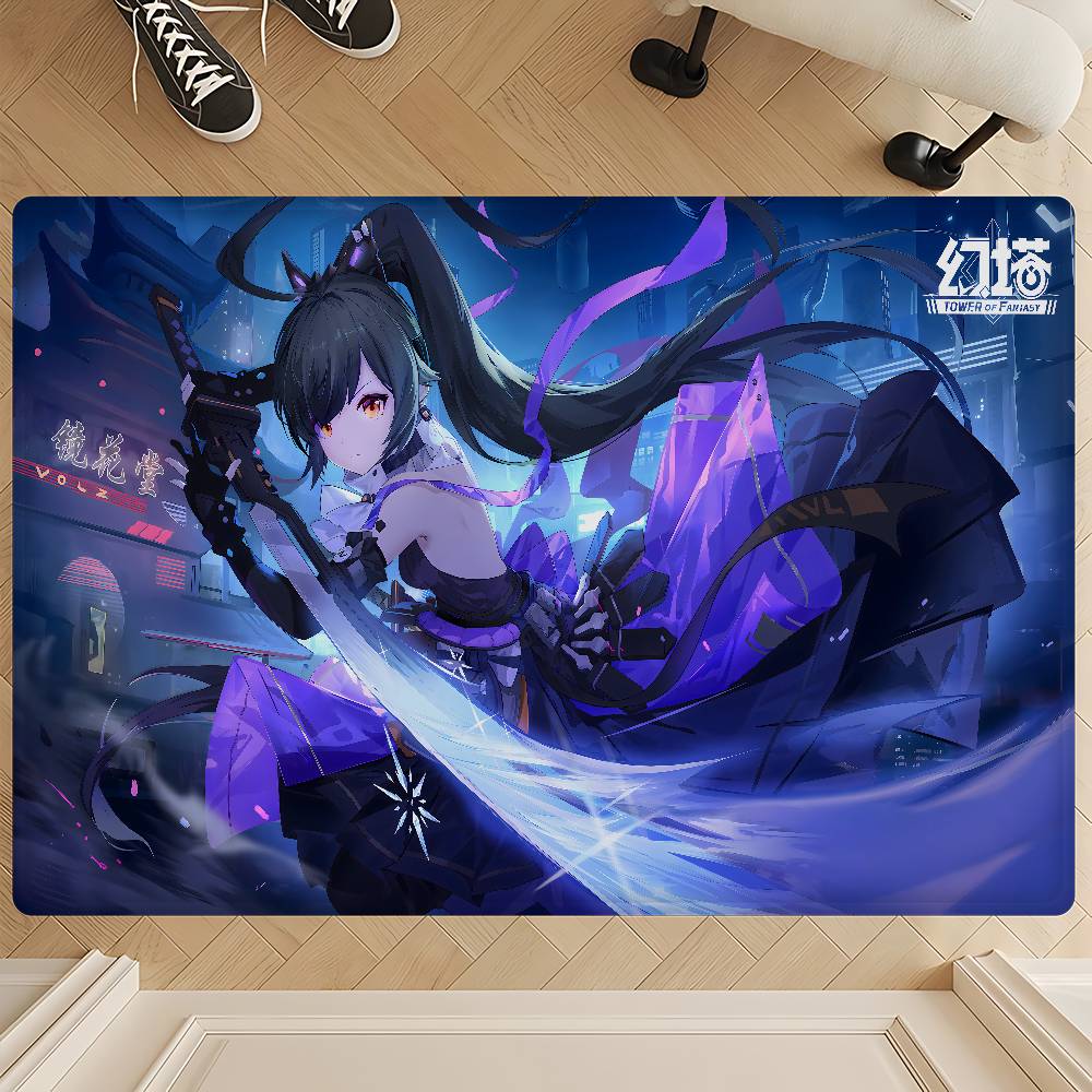 T-Tower of Fantasy Cartoon Floor Mat Nordic Style Home Doormat Bathroom-Toilet Mats Bedroom Hotel Decor Mat