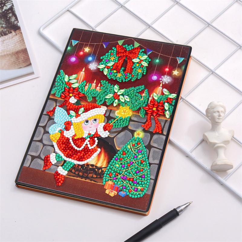 Neues Notizbuch Diamantmalerei Kinder DIY Kreativ Speziell geformter Heller Diamant 50 Seiten Notizbuch Aufkleber Diamant A5 Buch