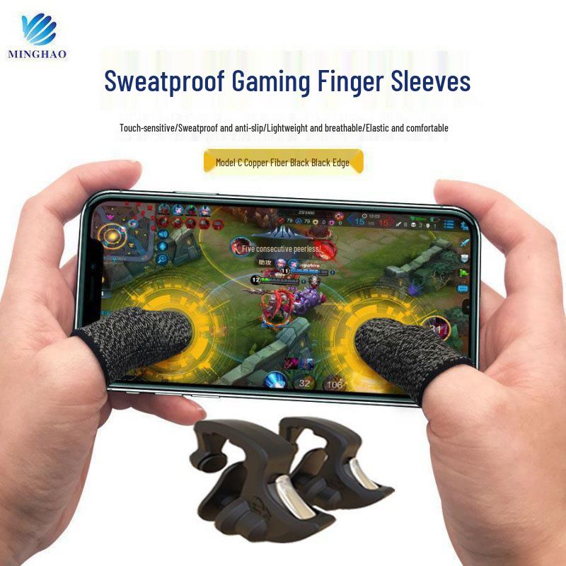 Controller Metalic pentru Jocuri pe Mobil cu Patru Degete și Buton Mecanic Fizic pe Spate