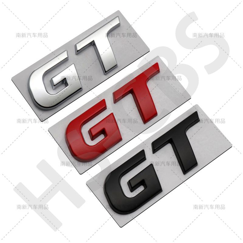 WDC5   1Pcs Metal 3D Car Rear Trunk GT Emblem Logo Auto Door Fender Badge Tailgate ogo GT Car Body Decorative Stickers Accessoires