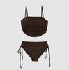 Multi-color new Korean version of girls tube top split swimsuit women's pure desire wind drawstring bikini hot spring vacation swimsuit