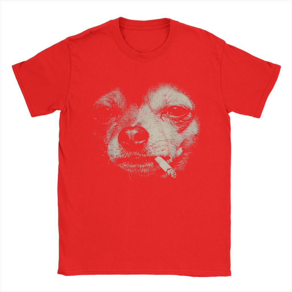 Cane Che Fuma Sigaretta Divertente Chihuahua Meme Maglietta Estiva Popolare Magliette Unisex Cotone Oversize Manica Corta Top Divertenti