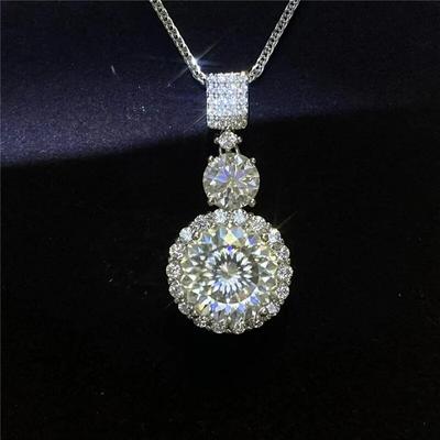 Nowy 10-karatowy prawdziwy Moissanite naszyjnik dla kobiet najwyższej klasy 100% 925 srebro ślubna biżuteria dla nowożeńców