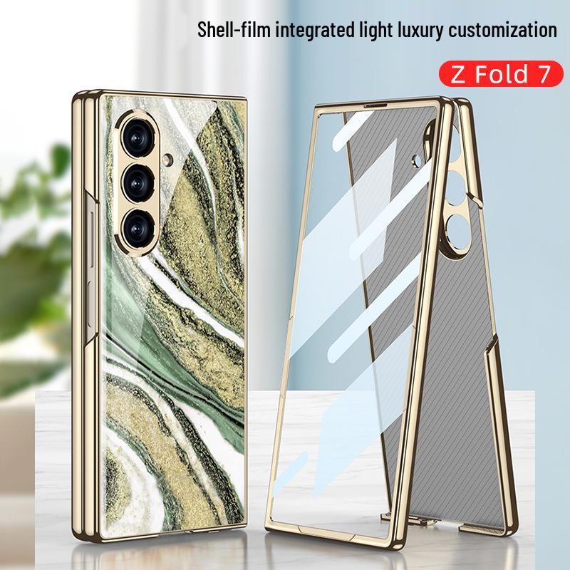 Samsung Z Fold7 Marble Folding Case: Stylish & Trendy Glass Cover for Women