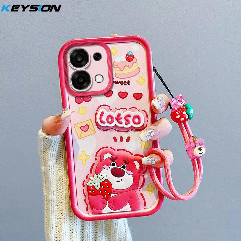 

KEYSION Противоударный чехол для OPPO A6 Pro 5G со шнурком Мягкий силиконовый милый 3D мультяшный чехол на заднюю панель телефона для OPPO A6 Pro for OPPO A6 Pro 5G