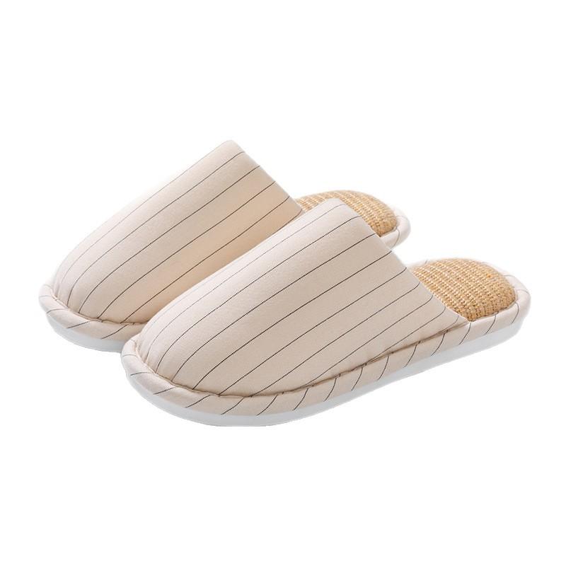 Linen Slippers Spring and Autumn Indoor Home Silent Non-slip Four Seasons Cotton and Linen Slippers New Winter and Summer