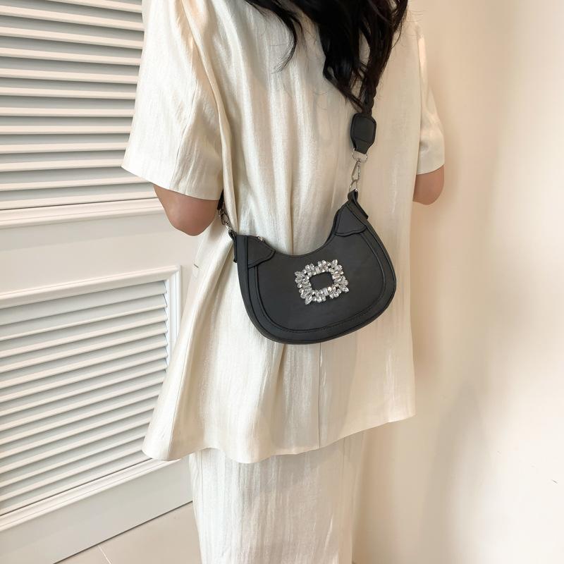 Square diamond fashion woven shoulder strap small bag women's 2024 spring and summer niche design temperament messenger bag women's bag