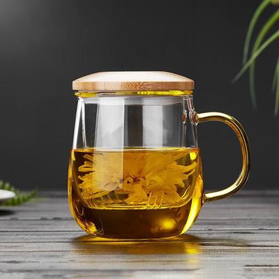 High Borosilicate Glass Thickened Tea Cup Can Filter Tea Separation Three-Piece Cup High Value Heat-Resistant Household Glass