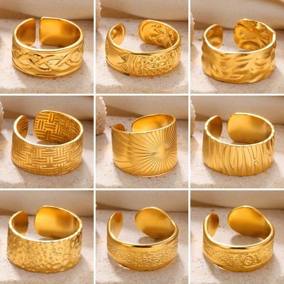 Europejski i Amerykański Luksusowy Szeroki Otwarty Pierścień: Unikalny design na biżuterię do noszenia na co dzień