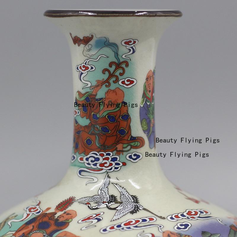 1 Stück Keramik-Blumenvase Achtzehn Arhats Vase Chinesischer Stil Vasen Dekoration Heimdekoration Vase Blumenarrangement Behälter