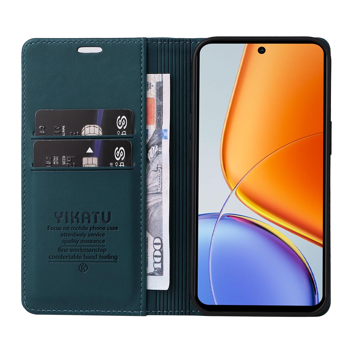

For vivo Y39 5G Phone Cases YIKATU Magnetic Closure PU Leather Mobile Cover Wine Red