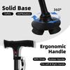 Multifunctional Folding Cane Portable Smart Four-base LED Light Alarm Function Lighting Anti-slip Cane for The Elderly Hiking