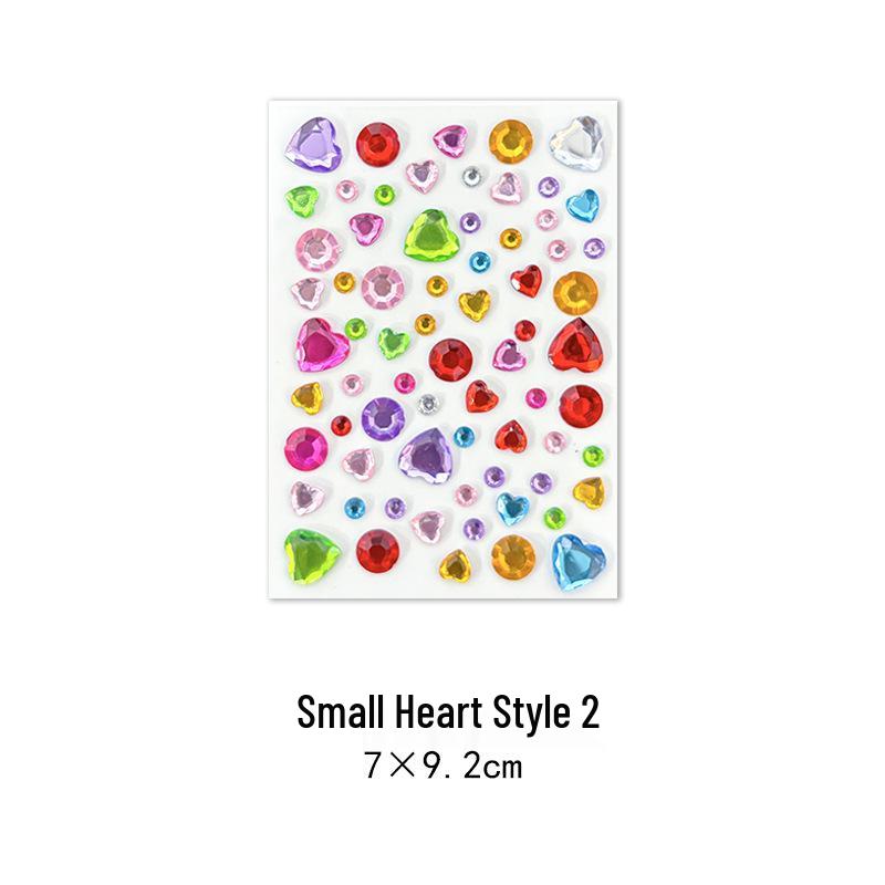 Gem Stickers: Kids' 3D Acrylic Crystal DIY Rhinestone Decorations, Colorful Cross-Border Designs for Girls