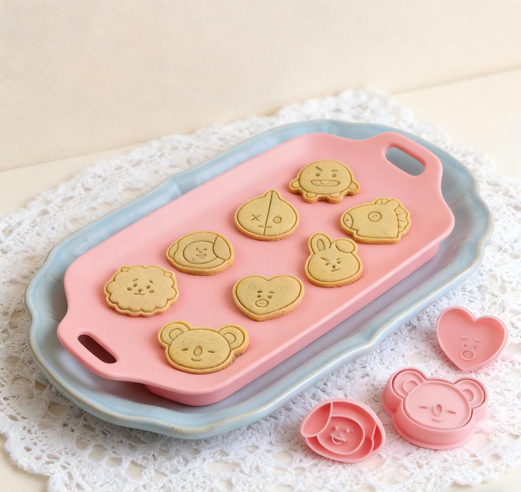 Bt21 Cartoon Cookie Mold For Home Baking 3D Pressing Mold Festive Party Diy Dessert Making Kitchen Tool