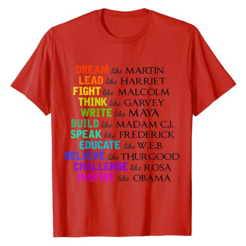 Dream Like Martin Lead Like Harriet Black History Pride Gift TShirt Women Unisex Clothing Graphic Tees Tops Short Sleeve Blouses S