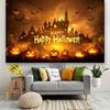 1pc Non Electric Halloween Party Background Cloth - Gothic Castle, Pumpkin Lantern, Happy Halloween Text