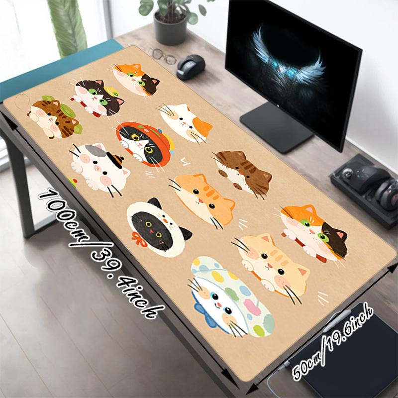 Cat Collection Xl Gaming Mouse Pad Nonslip Rubber Base Stitched Edge Waterproof Desk Mat For Pc Laptop Gamer Office Computer Accessories C927161