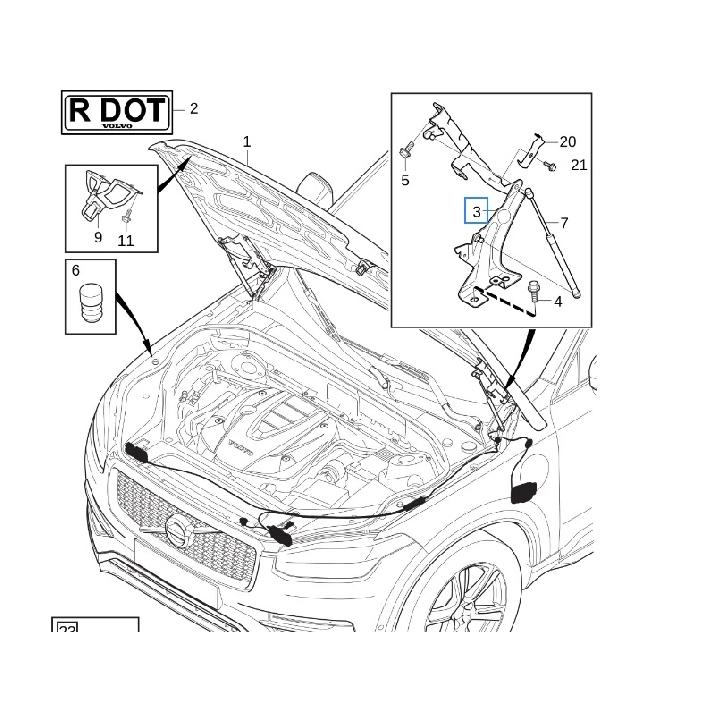 31352878 31352879 Engine Hood Hinge Suitable for VOLVO XC90