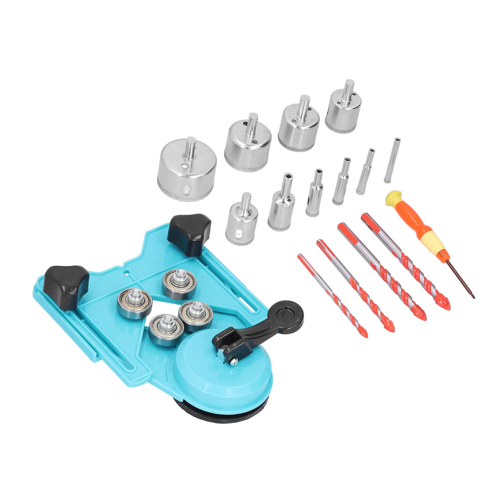 

16 шт. Алмазных сверл, кольцевая пила 6Набор режущих сверл 50 мм для плитки, дерева, светло-голубой