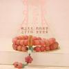 Pinkish-purple Bodhi seed double-loop bracelet for women, Chinese-style hand-held lotus ornament, Bodhi root Buddhist bead bracelet