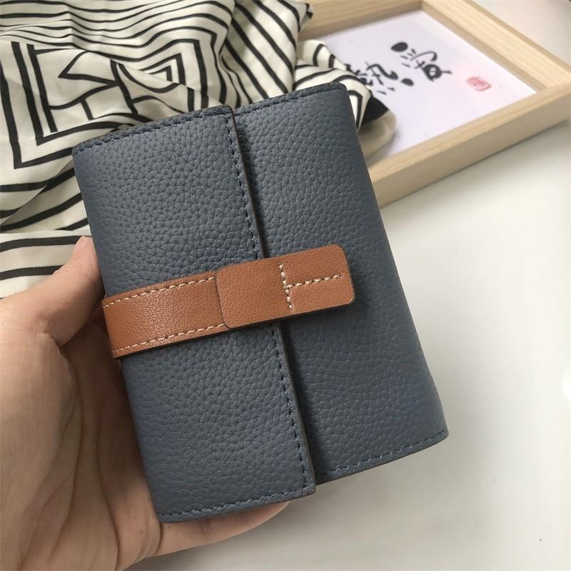 Women's Leather Wallet All Cowhide Short Three-fold New Large Capacity Zipper Zero Wallet Fashion Dyeing Small Handbag