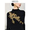 HECO Women's New Chinese Style Bamboo Embroidered Knit Sweater