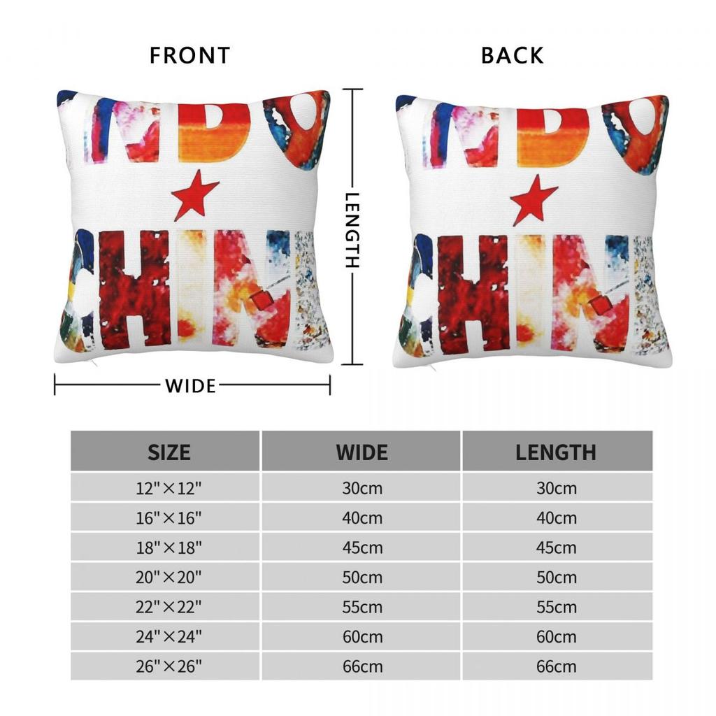 Indochine Band Logo Pillowcase Polyester Linen Velvet Pattern Zip Decor Sofa Cushion Case