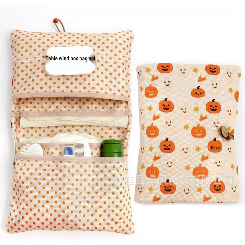 Portable Baby Diaper Storage Bag with Wet Wipe Holder