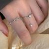 Temperament Silver Color Heart-Shaped Ring Cute Design Jewelry For Women
