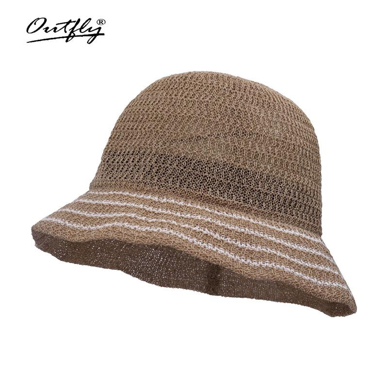 

Qingfang new straw hat women hollow breathable straw bucket hat spring and summer beach travel sun protection hat sun hat M（56-58cm）