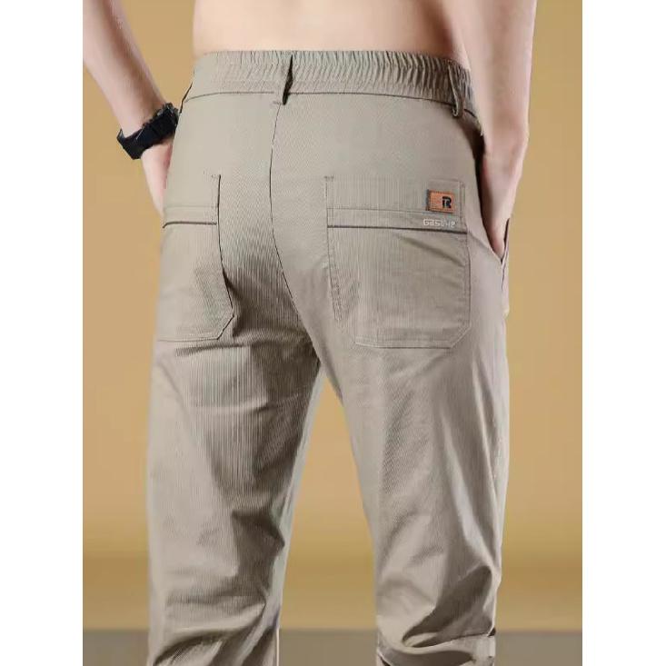 

Весенние и летние повседневные брюки для мужчин, деловые повседневные классические простые прямые брюки для мужчин, удобные длинные брюки со средней талией для мужчин 38 хаки