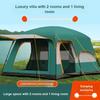 Tragbares Campingzelt Outdoor 3-4 Personen Zelt mit Überzelt und zwei Räumen, Atmungsaktives großes Zelt Set