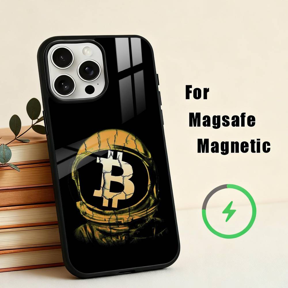 Cool Art Bitcoin Digital  Phone Case For iPhone 17,16,15,14,13,12,Plus,Pro,Max for Magsafe Magnetic Wireless Charging