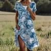 Vacation Short Sleeve T-Shirt Dress Women 3D Print Loose Plus Size Beach Dresses