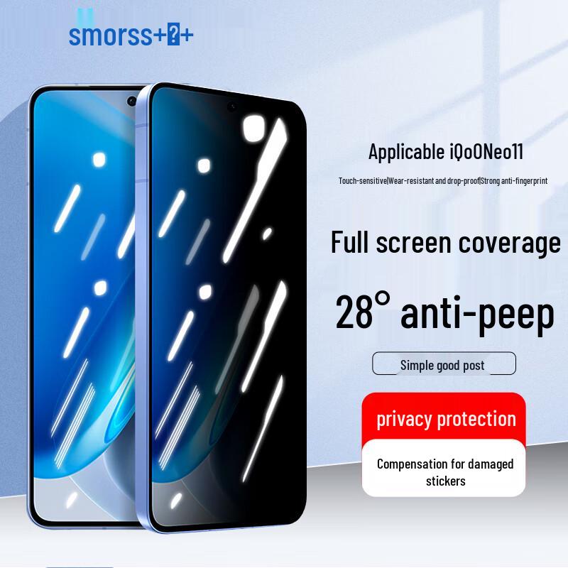 

Smorss iQOO Neo11 28° Anti-Peep Tempered Glass Screen Protector