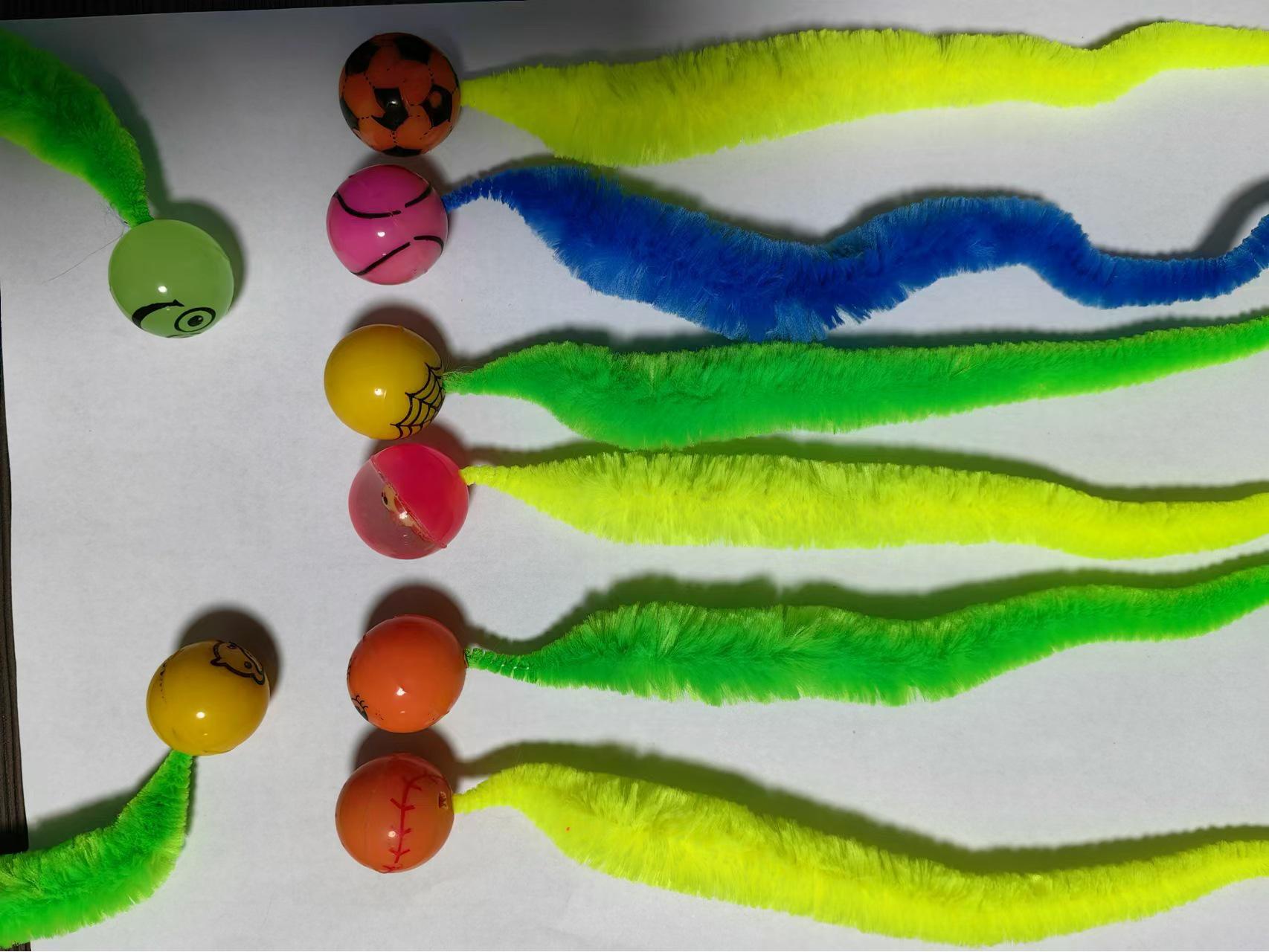 Волшебная гусеница эластичный мяч: Игрушка-прыгун для кошек «Радужный червяк»