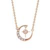 Damesmode Ster Maan Zirconia Hanger Lichte Luxe Sleutelbeenketting Ketting