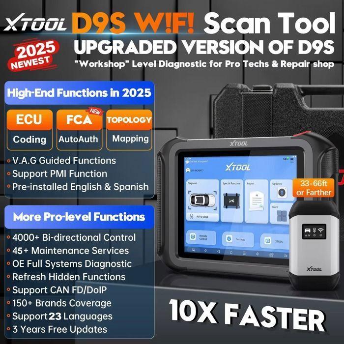Outil de Diagnostic automobile - D9S - Écran 9,7 pouces - WiFi - Compatible BMW et 10 000 modèles