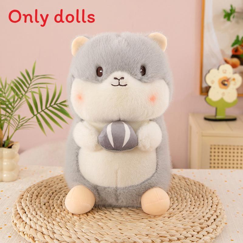 Groundhog Cute Plush Toy Holding Pine Nuts Design For Kids Bedroom Decor
