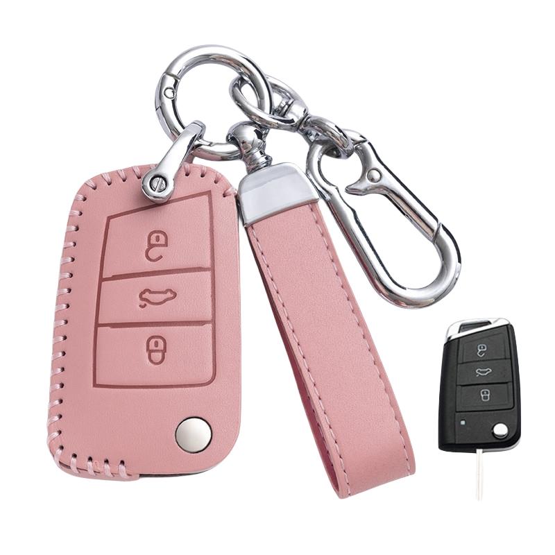 

Кожаный чехол для дистанционного ключа автомобиля, брелок для VW Volkswagen Passat CC Golf Santana Bora Polo LAVIDA Tayron Tharu Tiguan