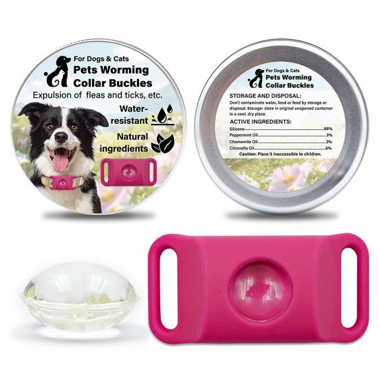 Flea Prevention Tag for Dogs Natural Ingredients Tick Repellent Tag Waterproof Collar Tag with 2 Refills Adjustable for Small Medium And Large Dogs