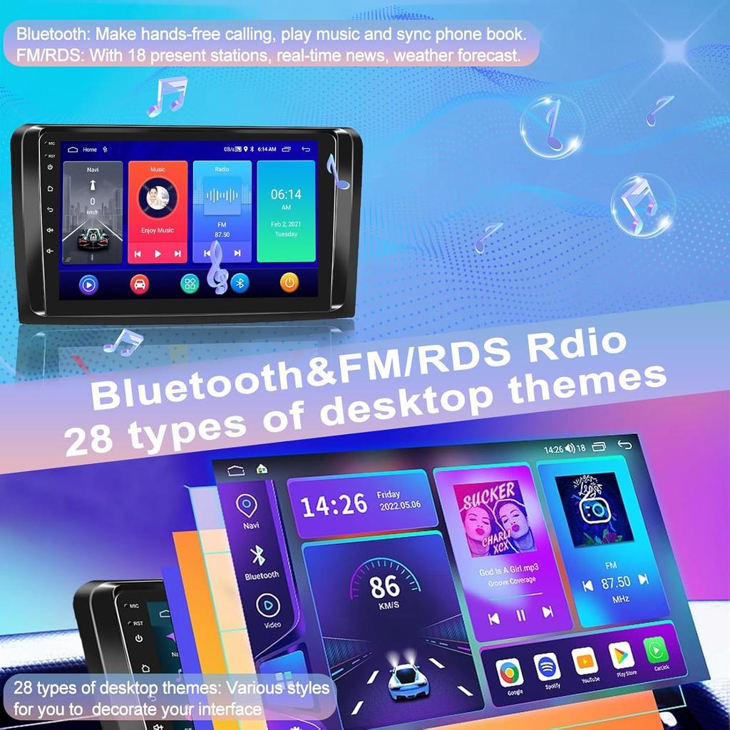 9-inch Android Car Radio for Mercedes ML/GL W164 X164 2005-2011 with CarPlay, Android Auto, WiFi, RDS, 2GB+64GB