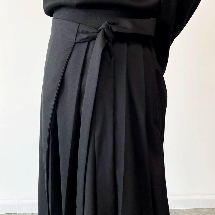 Spring Japanese Retro Dark Wide-Leg Men's Skirt Pants for Casual Workwear